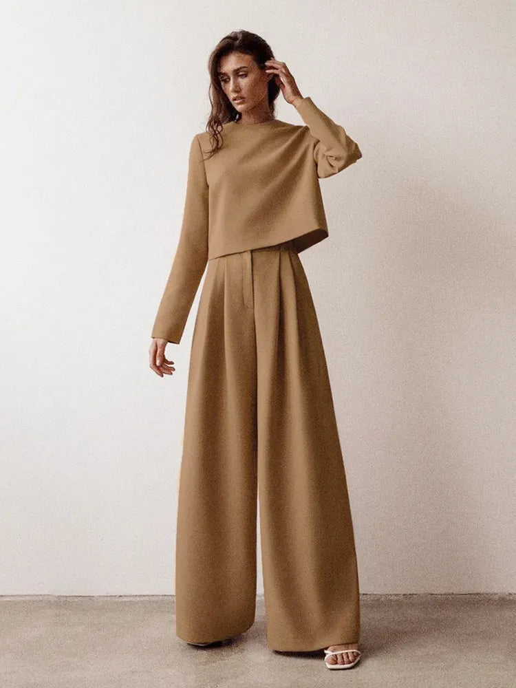 (Copy) Mnealways18 Classic Wide Pants Floor-Length Pleated Loose Women, Wide Leg Pants Vintage Female Palazzo Pants 2023