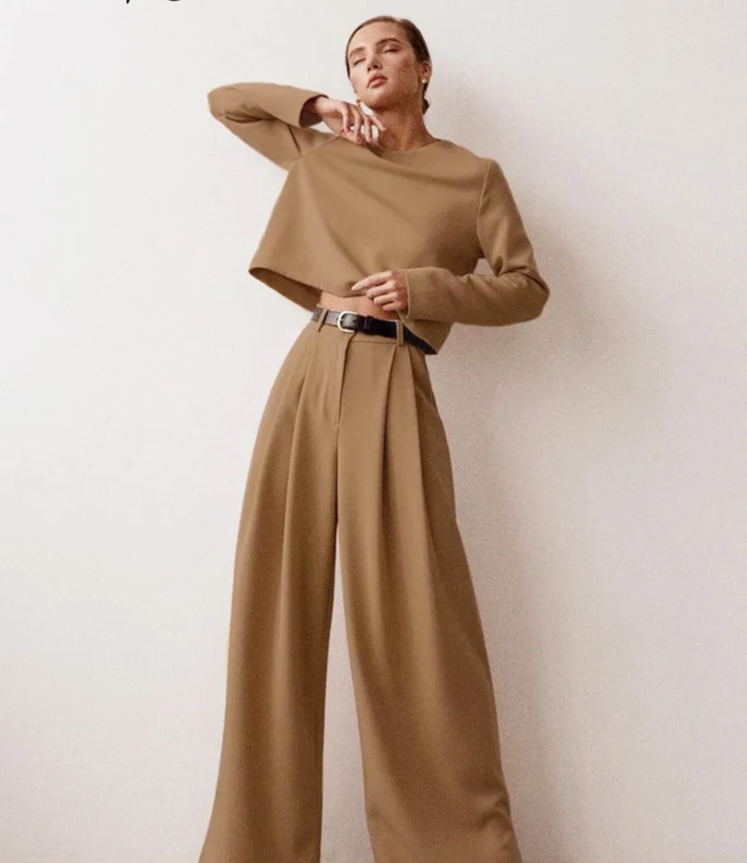 (Copy) Mnealways18 Classic Wide Pants Floor-Length Pleated Loose Women, Wide Leg Pants Vintage Female Palazzo Pants 2023