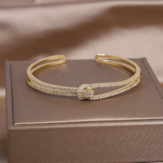 14K gold plating exquisite, opening adjustable bracelet
