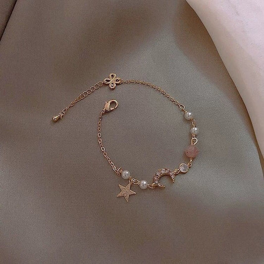 Star and Moon Bracelet Gold Color